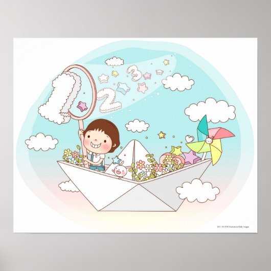 紙船に座る少年 ポスター (正面)