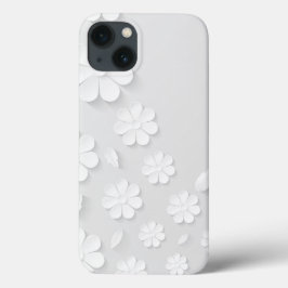 紙花背 – 白 iPhone 13ケース