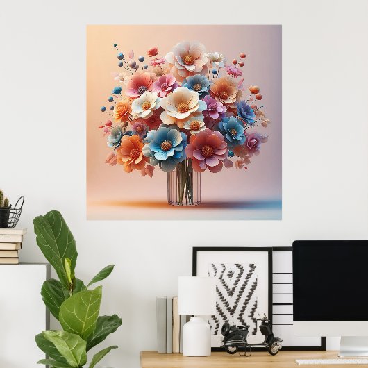 紙花花束 ポスター (ホームオフィス)