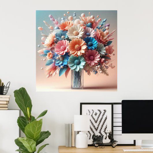 紙花花束 ポスター (ホームオフィス)