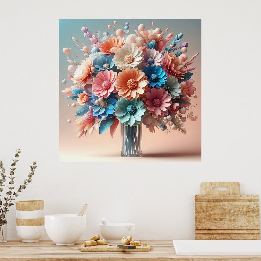 紙花花束 ポスター (キッチン)