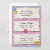 紙芸術的ハイビスカス卒業招待状 招待状 (正面/裏面)