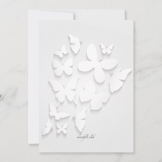 紙蝶の卒業パーティー招待状 招待状 (裏面)