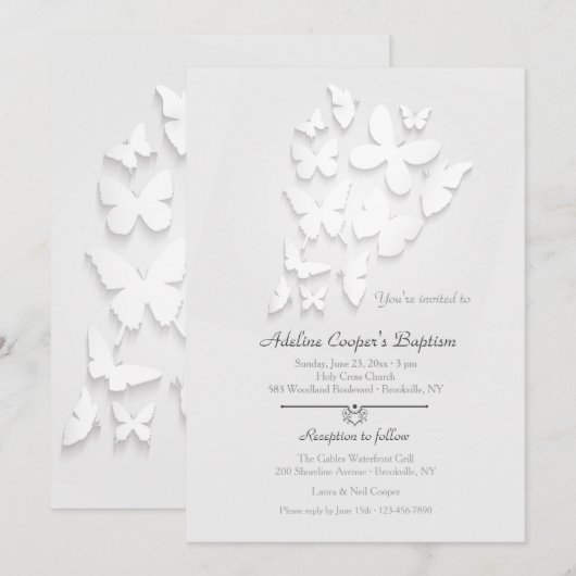 紙蝶招待状 招待状 (正面/裏面)