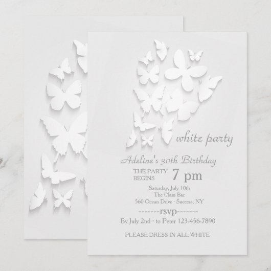 紙蝶招待状 招待状 (正面/裏面)