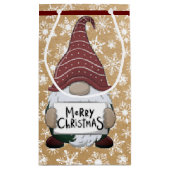 紙袋に描かれたクリスマスの小人のような スモールペーパーバッグ (裏面)