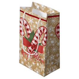 紙袋のクリスマスのキャンディケイン スモールペーパーバッグ