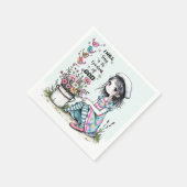 紙製ナプキン可愛い鳥の可愛いカラフル女の子 スタンダードカクテルナプキン (角)