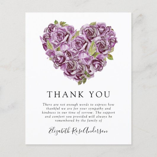 紙記念サンキューカード |あじさいハート チラシ (正面)