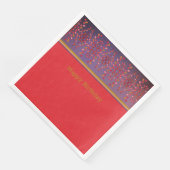 紙誕生日ナプキンインピンクプラム&マスタード (コーナー)