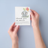 紙象ガールベビーシャワーピンクありがとう チラシ (手)