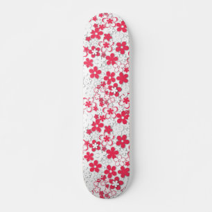 紙赤と白の花 スケートボード