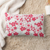 紙赤と白の花 ランバークッション (ブランケット)