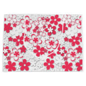 紙赤と白の花 ラージペーパーバッグ (正面)