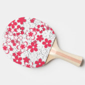 紙赤と白の花 卓球ラケット (横)