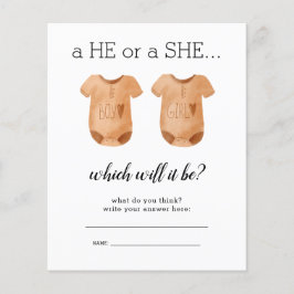 紙赤ん坊の服と彼女が性当てを明かす チラシ