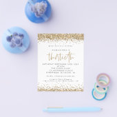 紙金ゴールドグリッター第三パーティの招待状 チラシ (シングル)