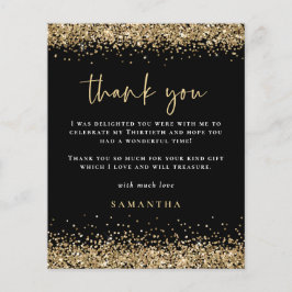 紙金ゴールドグリッター30th誕生日ブラックサンキューサンキュー チラシ