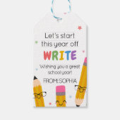 紙鉛筆新学期メッセージカード ギフトタグ (正面)
