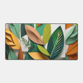 紙離れの金ゴールドを緑で切る デスクマット