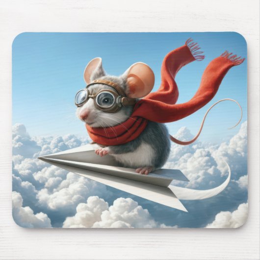 紙飛んでいる飛行機をマウスで動かす マウスパッド (正面)