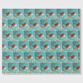 紙飛んでいる飛行機をマウスで動かす ラッピングペーパー (フラット)