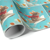 紙飛んでいる飛行機をマウスで動かす ラッピングペーパー (ロールコーナー)