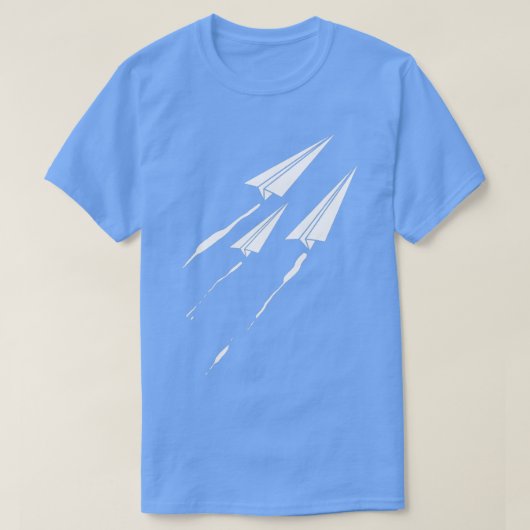 紙飛んでいる飛行機折子供へ紙 Tシャツ (デザイン正面)