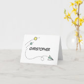 紙飛行機でサプライズ!ブライズマンへのお願い ウェディング カード (黄色い花)