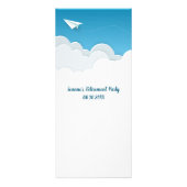 紙飛行機の空への移動メニュ遠くにー ラックカード (裏面)