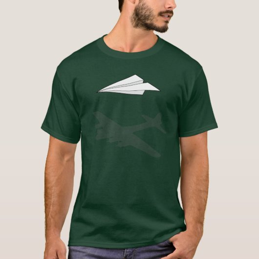 紙飛行機の過剰に活動する想像 Tシャツ (正面)