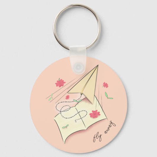 紙飛行機キーチェーン |フライ遠くに キーホルダー (正面)