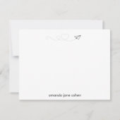 紙飛行機ハートパーソナライズされた文具 ノートカード (正面)