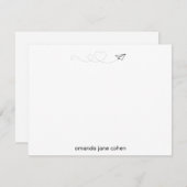 紙飛行機ハートパーソナライズされた文具 ノートカード (正面/裏面)