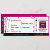 紙飛行機フライイン搭乗パス結婚式招待状 招待状 (正面/裏面)