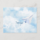 紙飛行機ベイビーシャワーのお礼 ポストカード (正面)