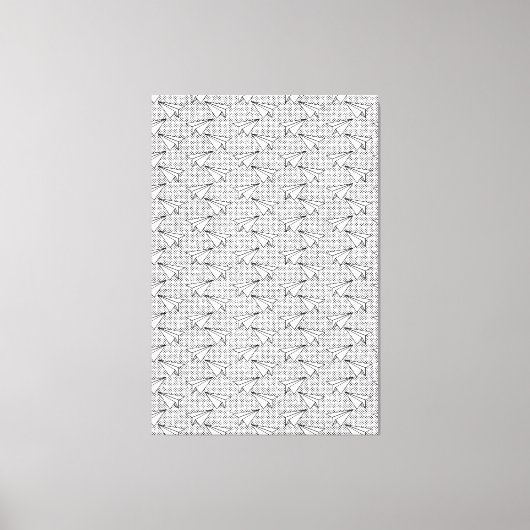 紙飛行機ヴィンテージパターン。 キャンバスプリント (正面)