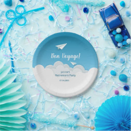 紙飛行機空に向かうパーティー ペーパープレート