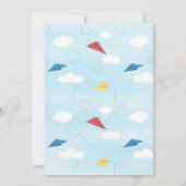 紙飛行機第1誕生日招待状 招待状 (裏面)