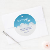 紙飛行機行遠くにくパーティー ラウンドシール (封筒)