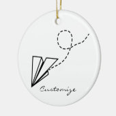 紙飛行機飛んでいるサンダーコーブ セラミックオーナメント (左)