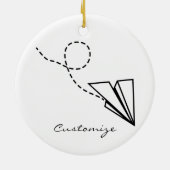 紙飛行機飛んでいるサンダーコーブ セラミックオーナメント (裏面)