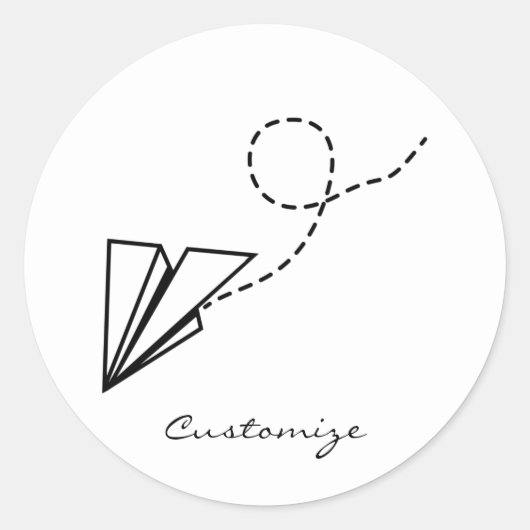 紙飛行機飛んでいるサンダーコーブ ラウンドシール (正面)