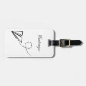 紙飛行機飛んでいるサンダーコーブ ラゲッジタグ (正面横)