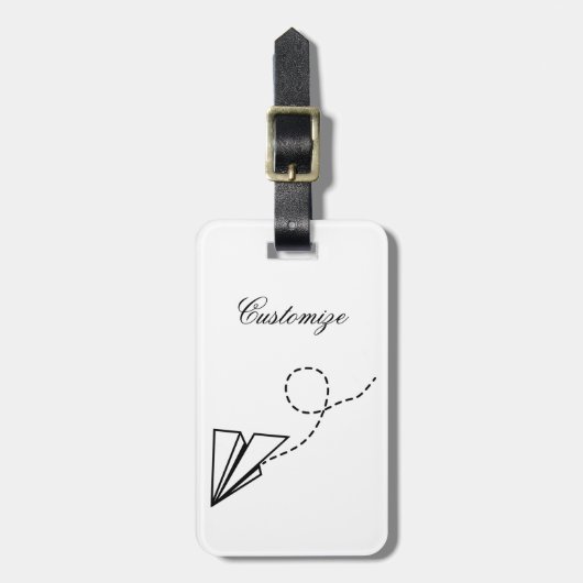 紙飛行機飛んでいるサンダーコーブ ラゲッジタグ (正面縦)