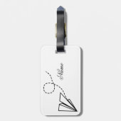 紙飛行機飛んでいるサンダーコーブ ラゲッジタグ (裏面縦)