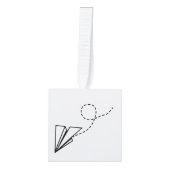 紙飛行機飛んでいるサンダー_コーブ キューブオーナメント (正面)