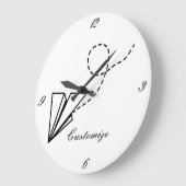 紙飛行機飛んでいるサンダー_コーブ ラージ壁時計 (傾斜)