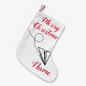 紙飛行機飛んでいるThunder_Cove スモールクリスマスストッキング (正面 (吊り時))