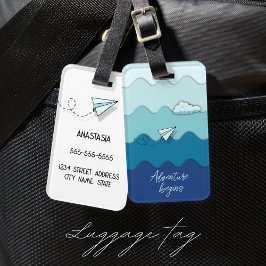 紙飛行機 |アドベンチャー開始 ラゲッジタグ